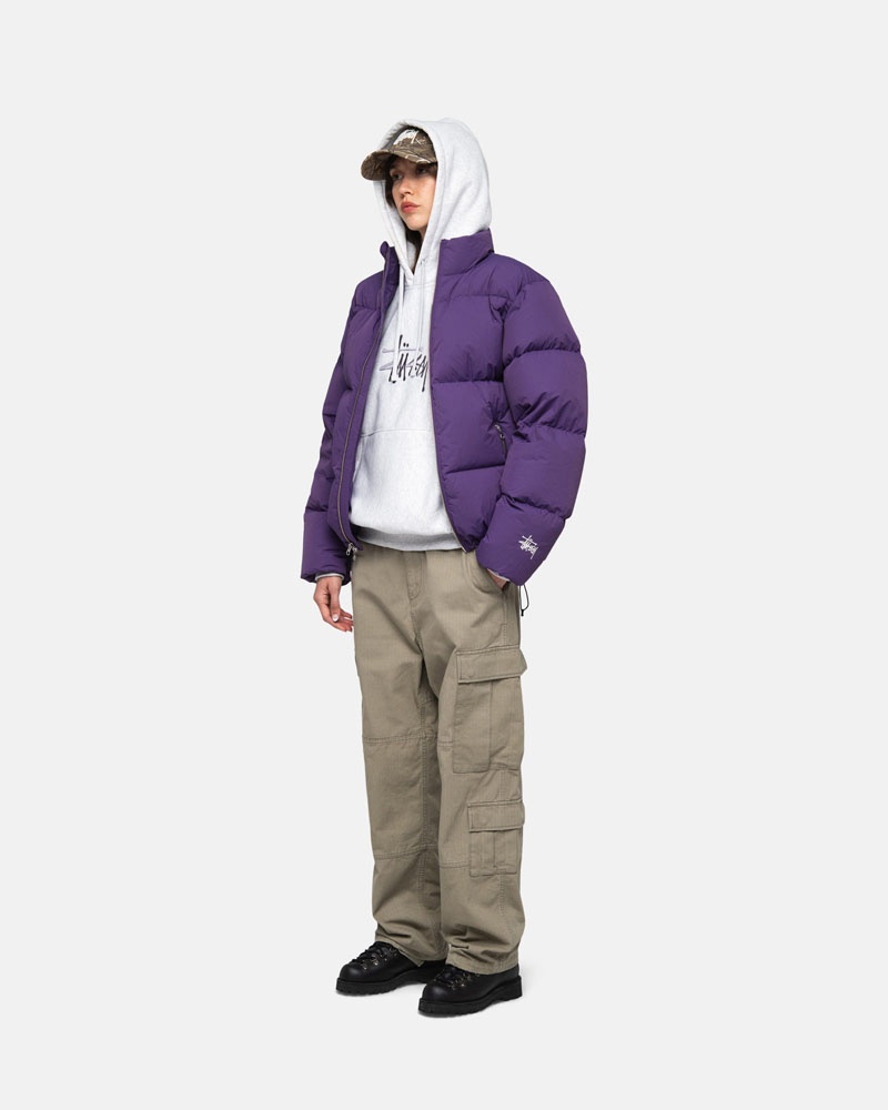 Veste Stussy Down Puffer Nylon Violette | QNT-36233268