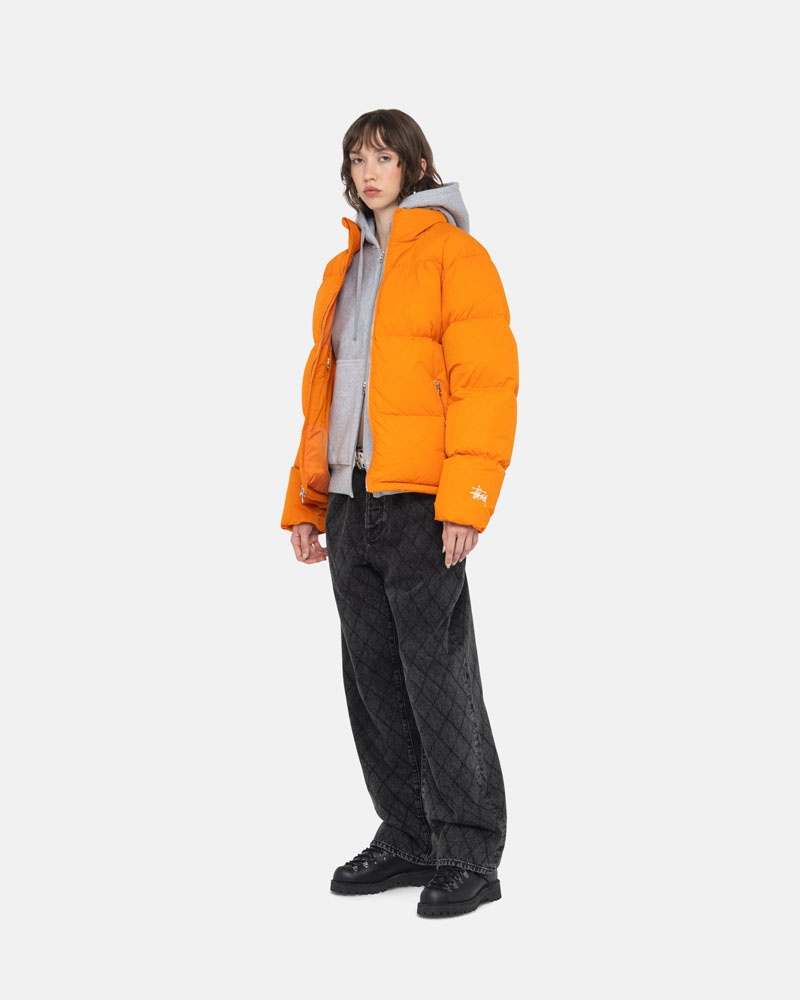 Veste Stussy Down Puffer Nylon Orange | BNL-80954758