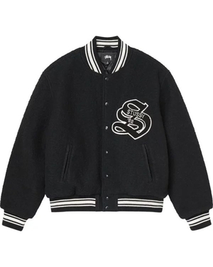 Veste Stussy Aesthetic Varsity Noir | RWC-23971819