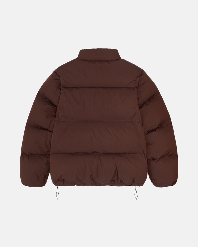 Veste Stussy Down Puffer Nylon Marron | FKJ-78588236