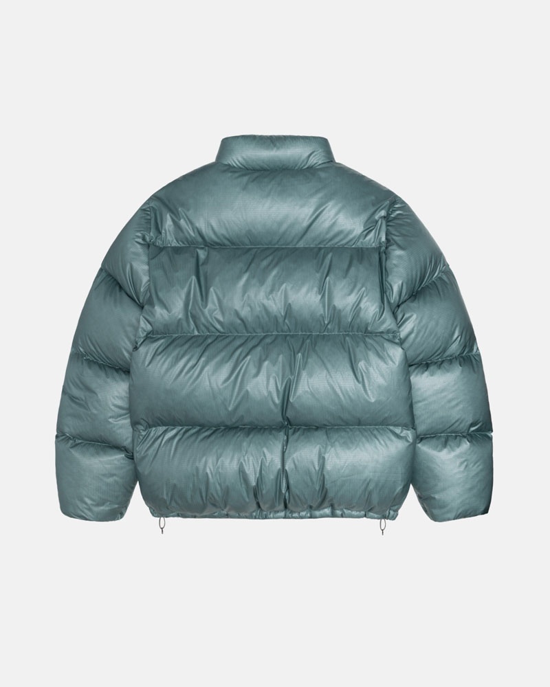 Veste Stussy Down Puffer Parachute Ripstop Bleu | EFP-74367094