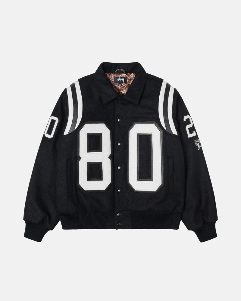 Veste Stussy 80 Laine Varsity Noir | LCZ-97339417