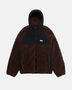 Veste Stussy Sherpa Paneled Encapuchonné Marron | YAS-07308092