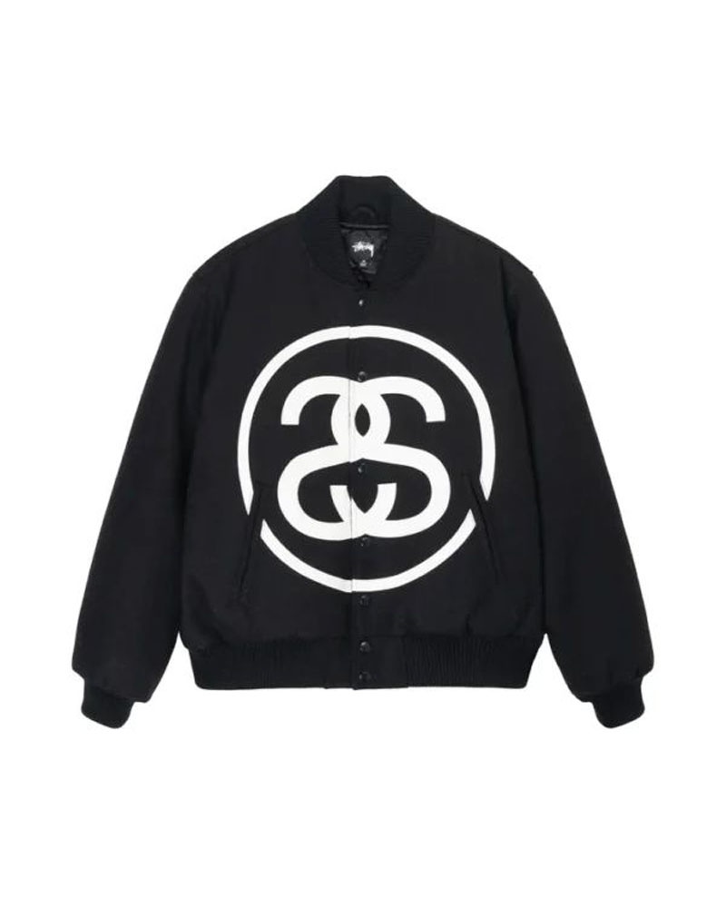 Veste Stussy SS-Link Varsity Noir | FJJ-47609749