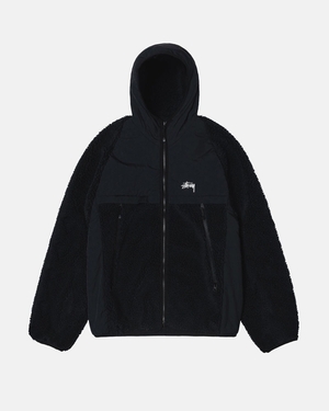 Veste Stussy Sherpa Paneled Encapuchonné Noir | BPB-38726723