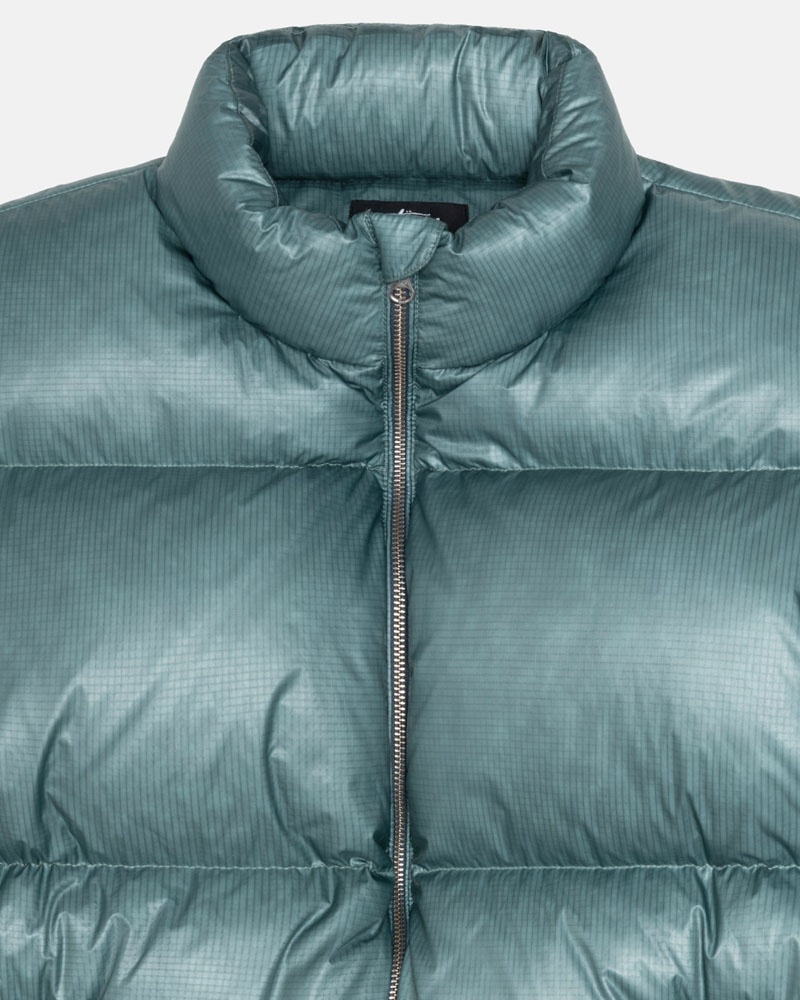 Veste Stussy Down Puffer Parachute Ripstop Bleu | EFP-74367094