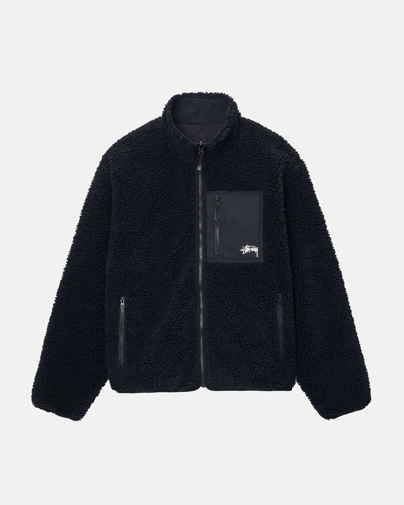 Veste Stussy Sherpa Reversible Noir | NND-06687672