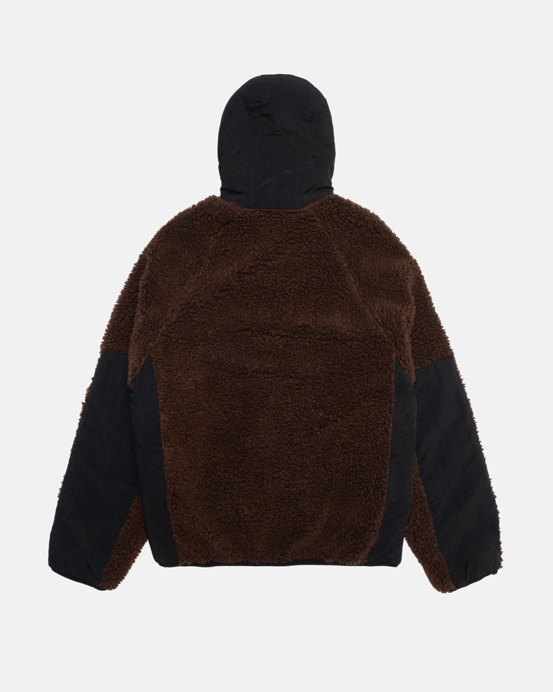 Veste Stussy Sherpa Paneled Encapuchonné Marron | YAS-07308092