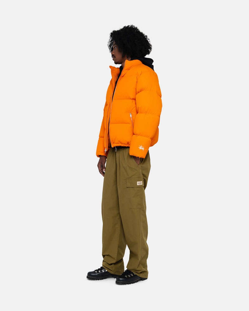 Veste Stussy Down Puffer Nylon Orange | BNL-80954758