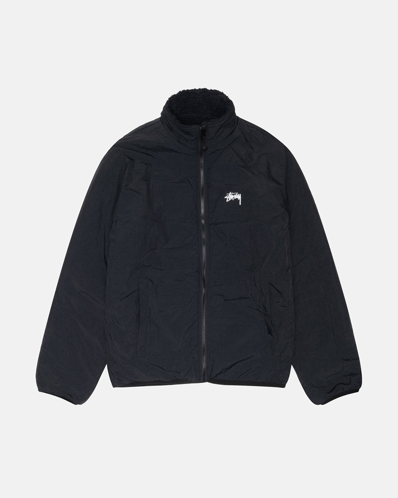 Veste Stussy Sherpa Reversible Noir | NND-06687672