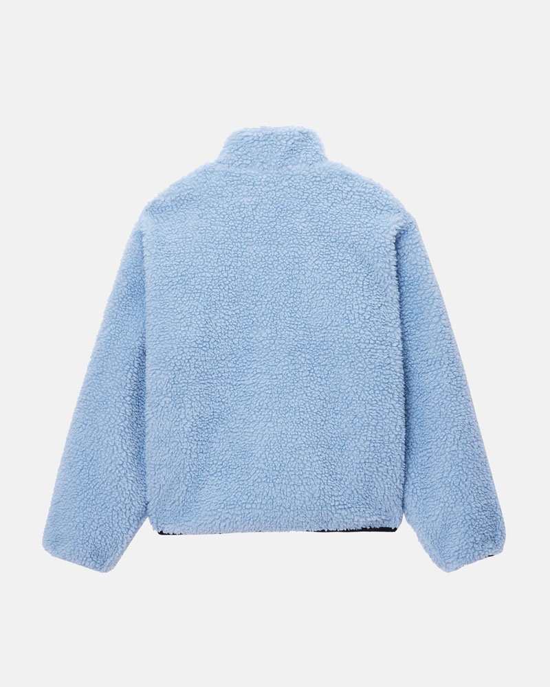 Veste Stussy Sherpa Reversible Bleu Clair | KUO-05178792