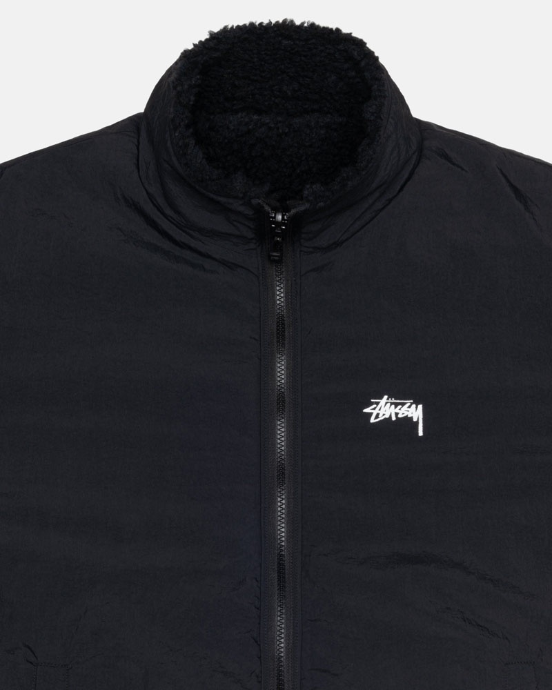 Veste Stussy Sherpa Reversible Noir | NND-06687672