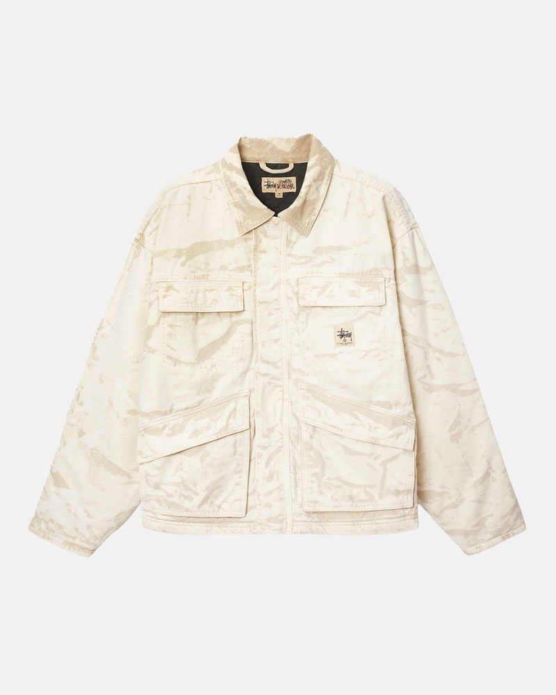 Veste Stussy Shop Distressed Tela Kaki | GRG-25124561