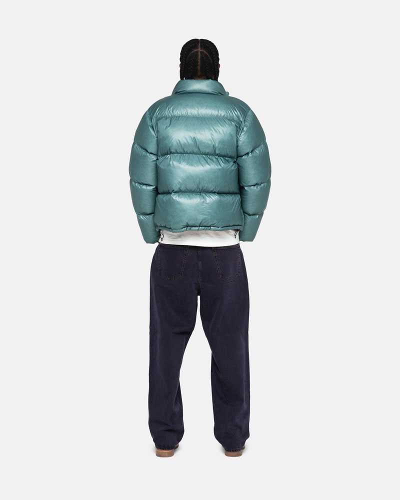 Veste Stussy Down Puffer Parachute Ripstop Bleu | EFP-74367094