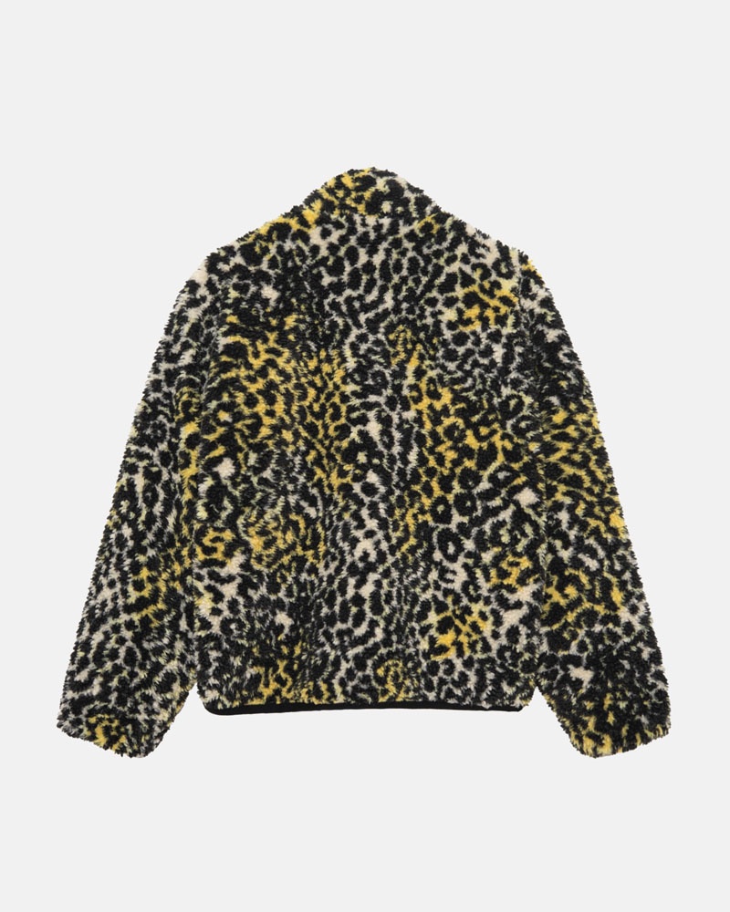 Veste Stussy Sherpa Reversible Jaune Leopard | VAN-00525514