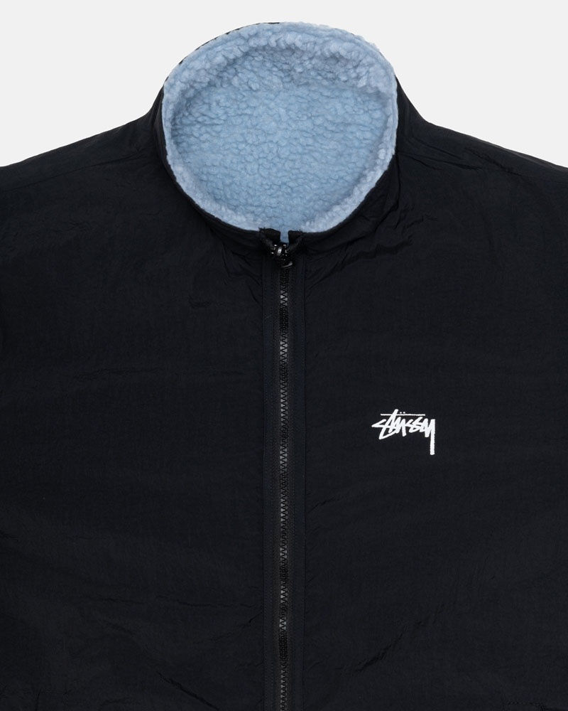 Veste Stussy Sherpa Reversible Bleu Clair | KUO-05178792