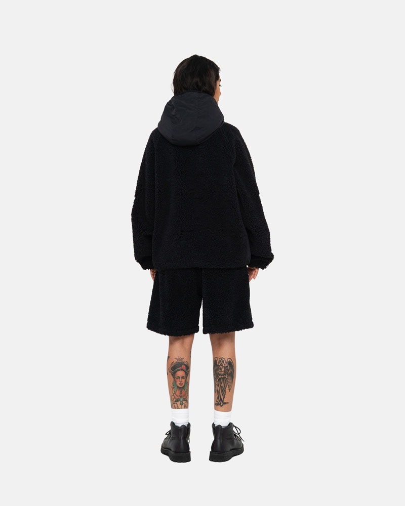 Veste Stussy Sherpa Paneled Encapuchonné Noir | BPB-38726723