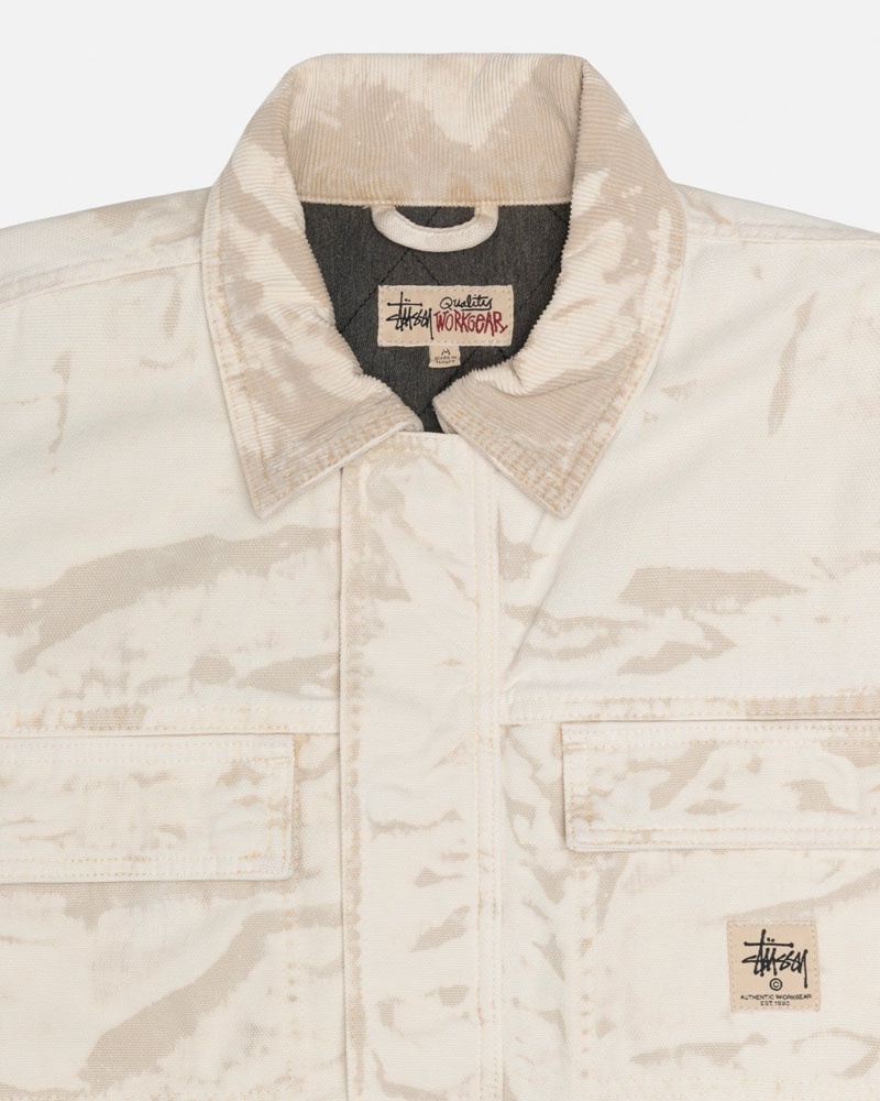 Veste Stussy Shop Distressed Tela Kaki | GRG-25124561