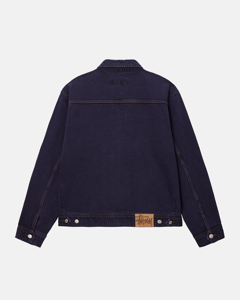 Veste Stussy Zip Travail Denim Bleu | SEC-27648946