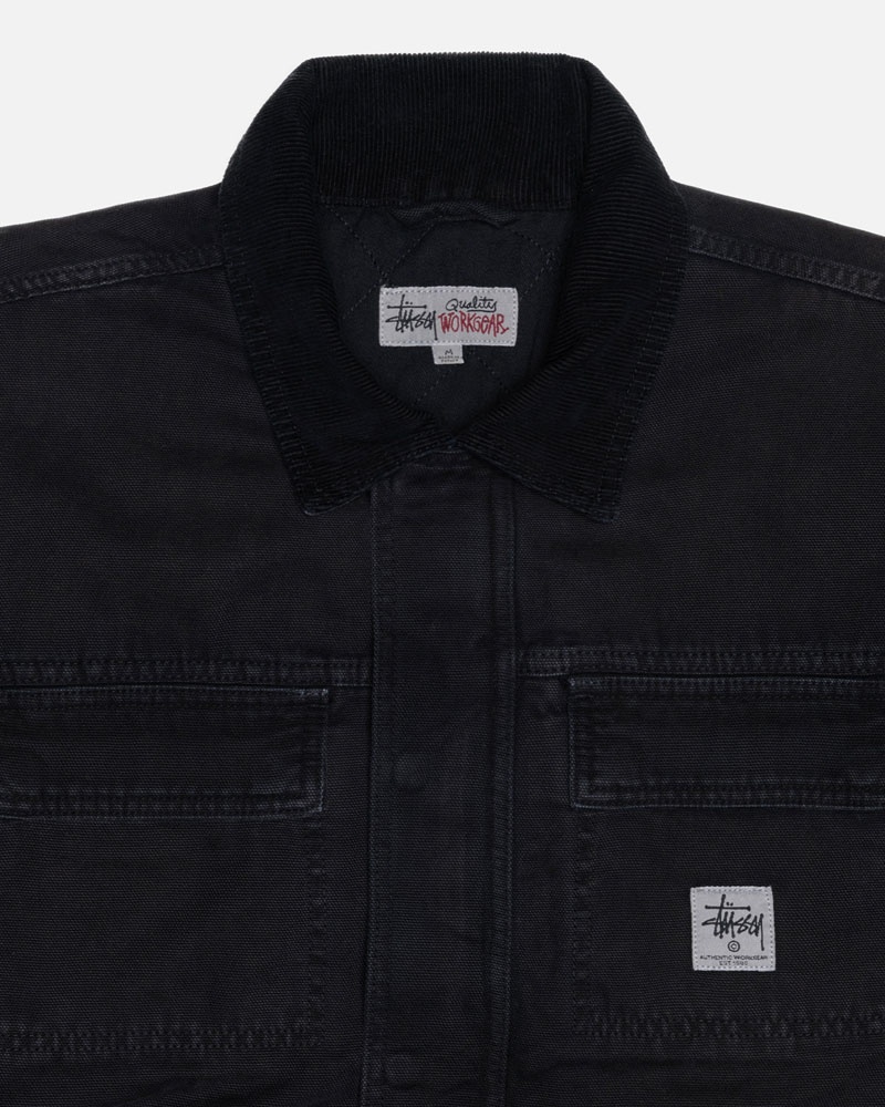 Veste Stussy Shop Washed Tela Noir | SYN-85117087