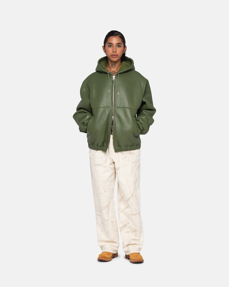 Veste Stussy Travail Shearling Vert | BVD-63941985