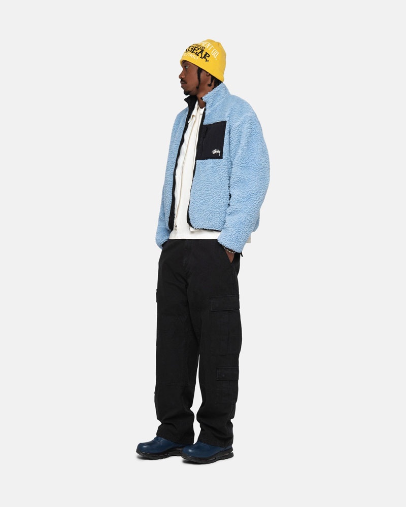 Veste Stussy Sherpa Reversible Bleu Clair | KUO-05178792