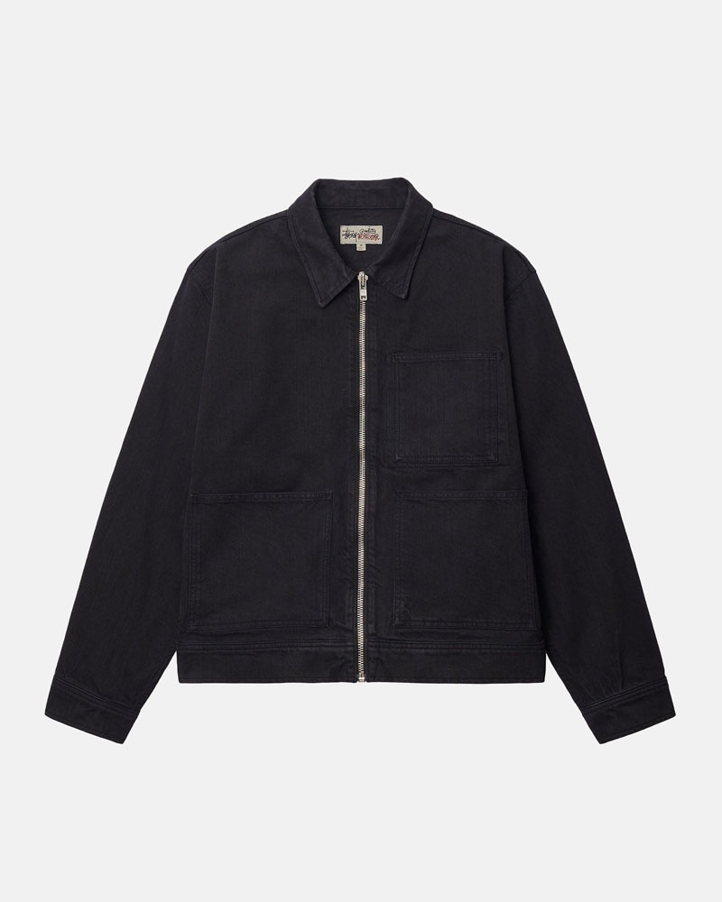 Veste Stussy Zip Travail Overdyed Noir | ATJ-23153287