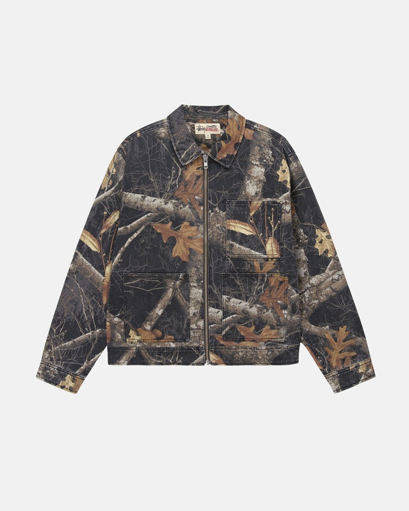 Veste Stussy Zip Travail Realtree Edge Noir | RQQ-12808449