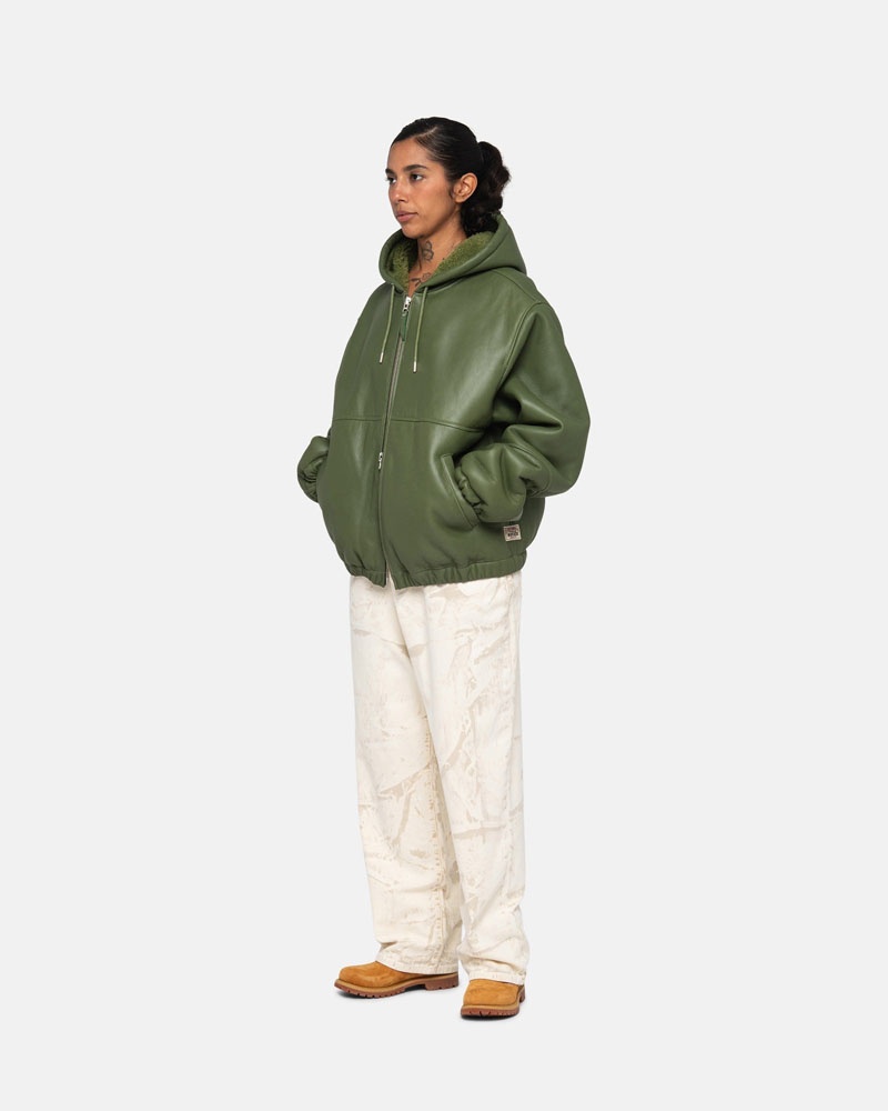 Veste Stussy Travail Shearling Vert | BVD-63941985