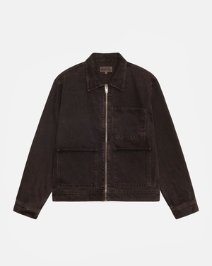 Veste Stussy Zip Travail Denim Marron | CKT-86134808