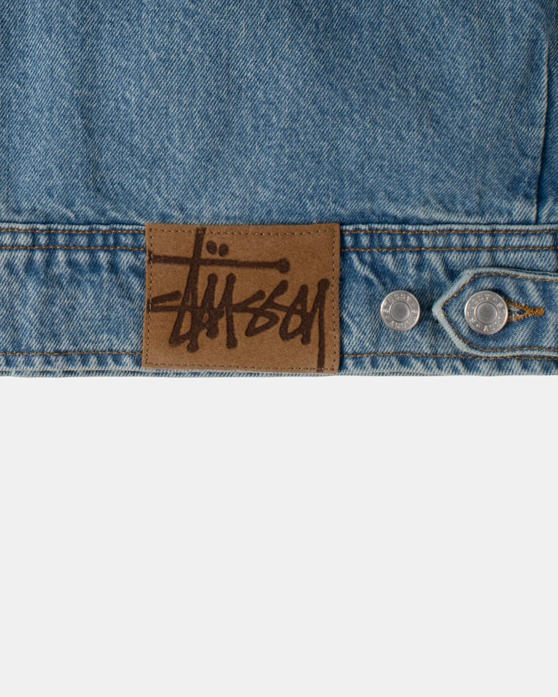 Veste Stussy Zip Travail Denim Bleu | VUB-70418661