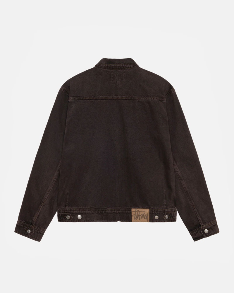 Veste Stussy Zip Travail Denim Marron | CKT-86134808