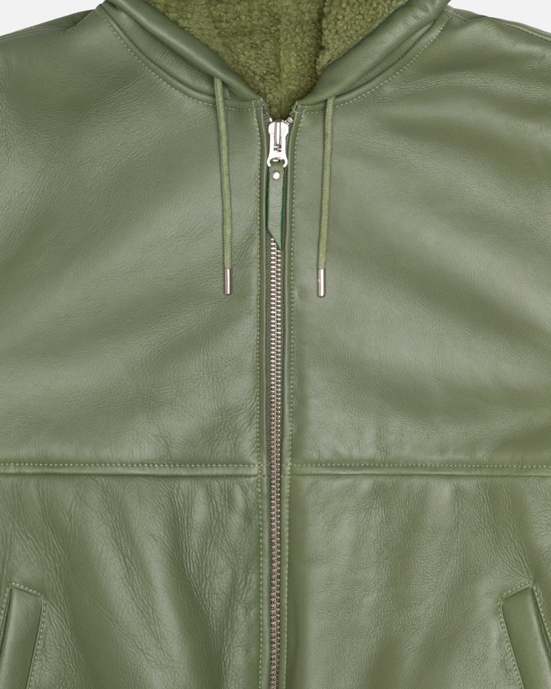 Veste Stussy Travail Shearling Vert | BVD-63941985