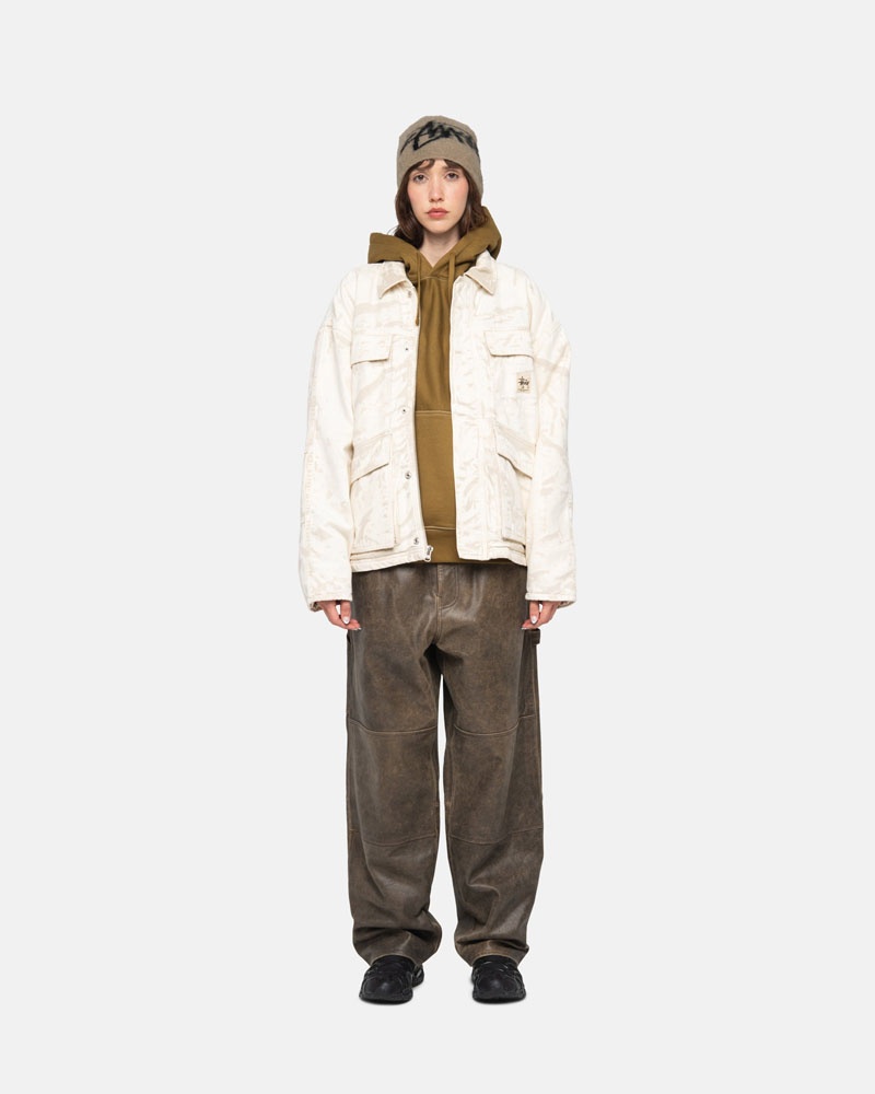 Veste Stussy Shop Distressed Tela Kaki | GRG-25124561