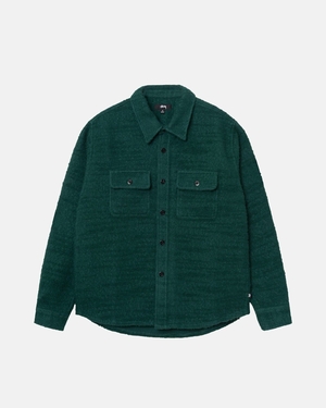 Chemises Stussy Boucle Laine Cpo Vert | VFQ-22825206