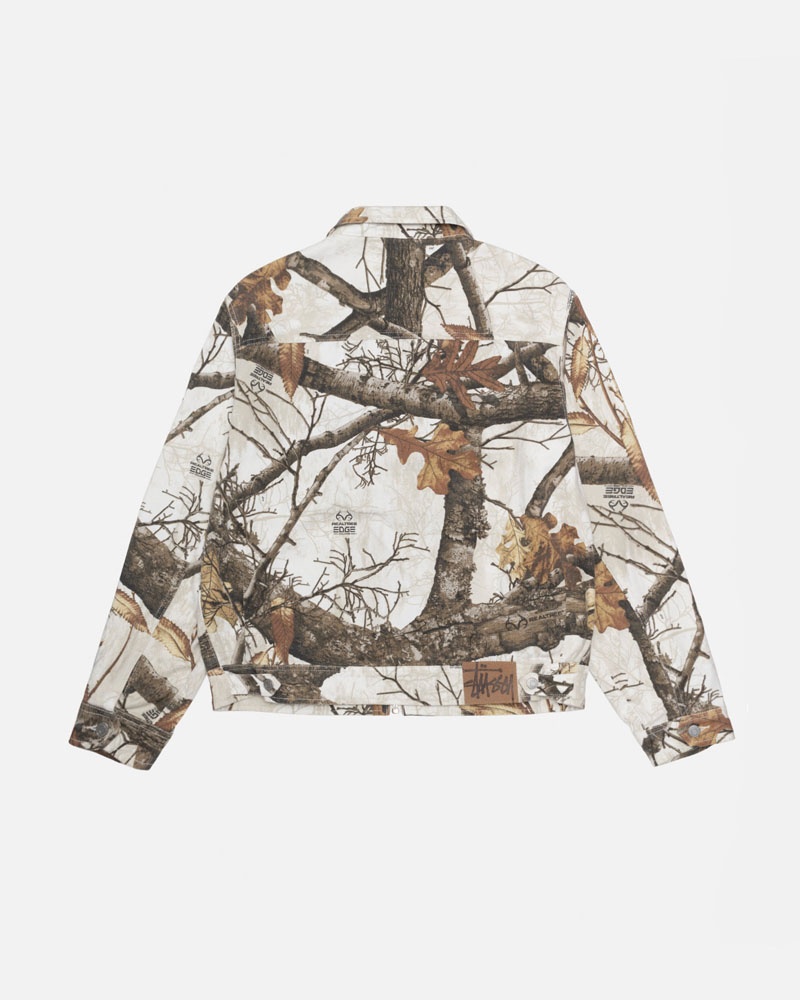 Veste Stussy Zip Travail Realtree Edge Blanche | LNZ-17650486