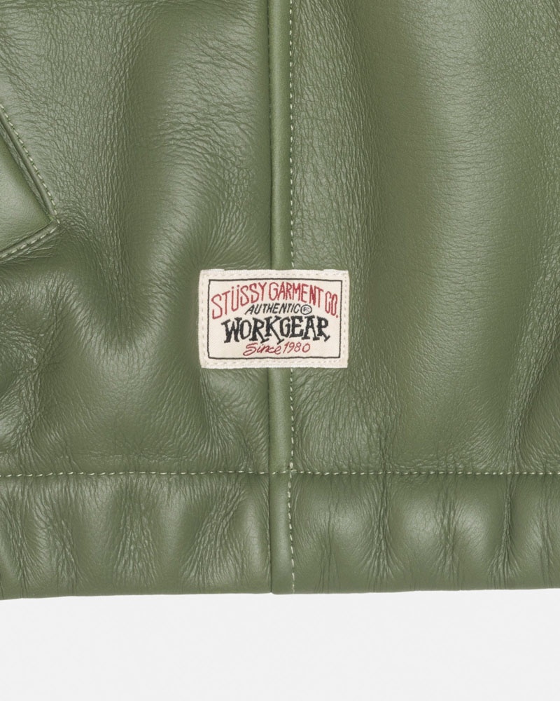 Veste Stussy Travail Shearling Vert | BVD-63941985