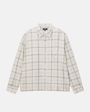 Chemises Stussy Shadow Plaid Rayon Beige | EAV-15386786