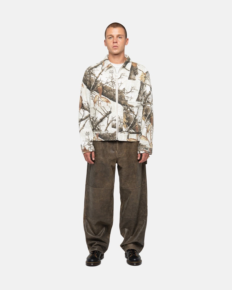 Veste Stussy Zip Travail Realtree Edge Blanche | LNZ-17650486