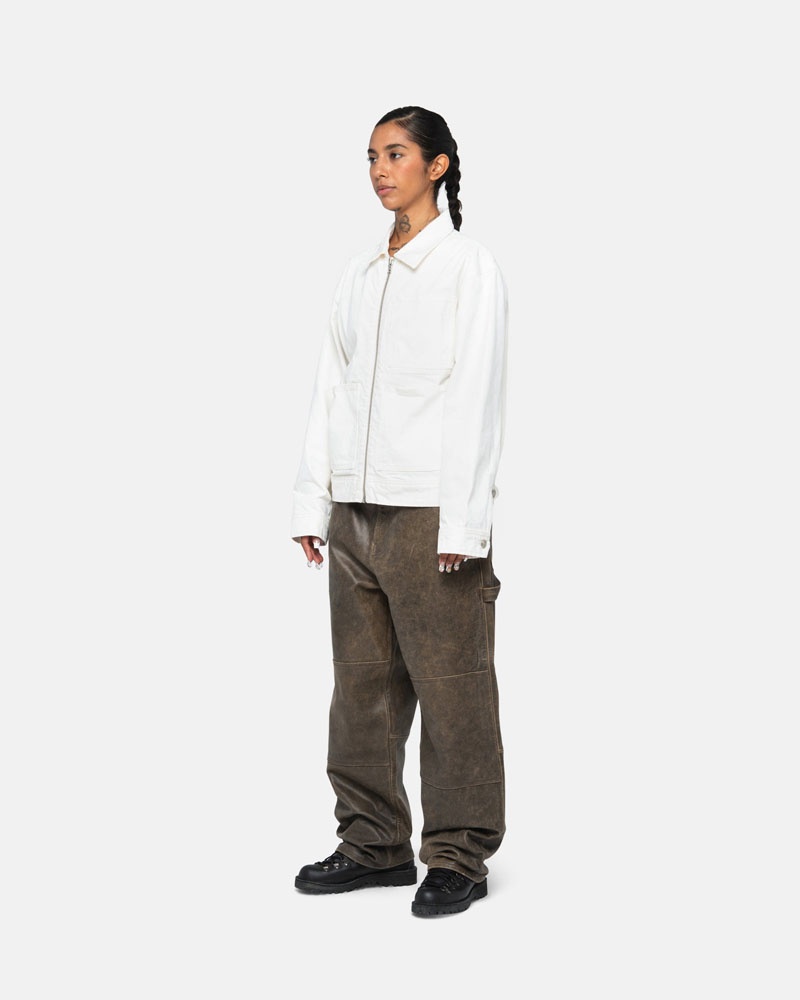 Veste Stussy Zip Travail Overdyed Beige | PJQ-42286480