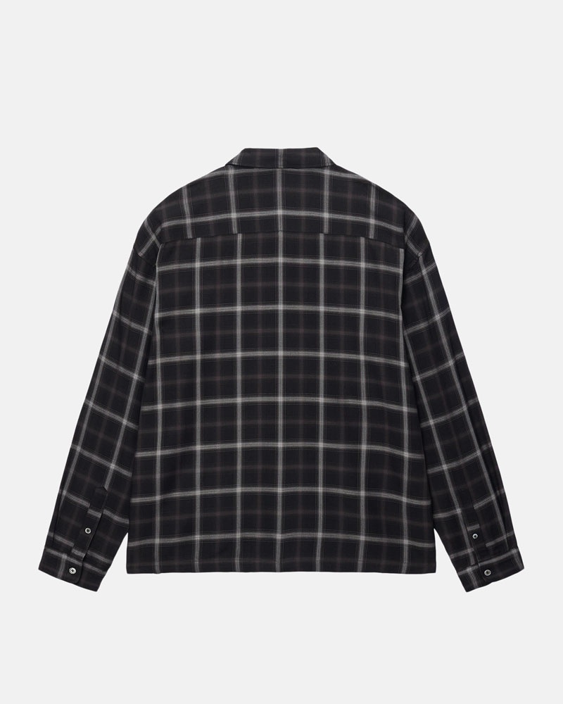 Chemises Stussy Shadow Plaid Rayon Noir | NXR-75651939