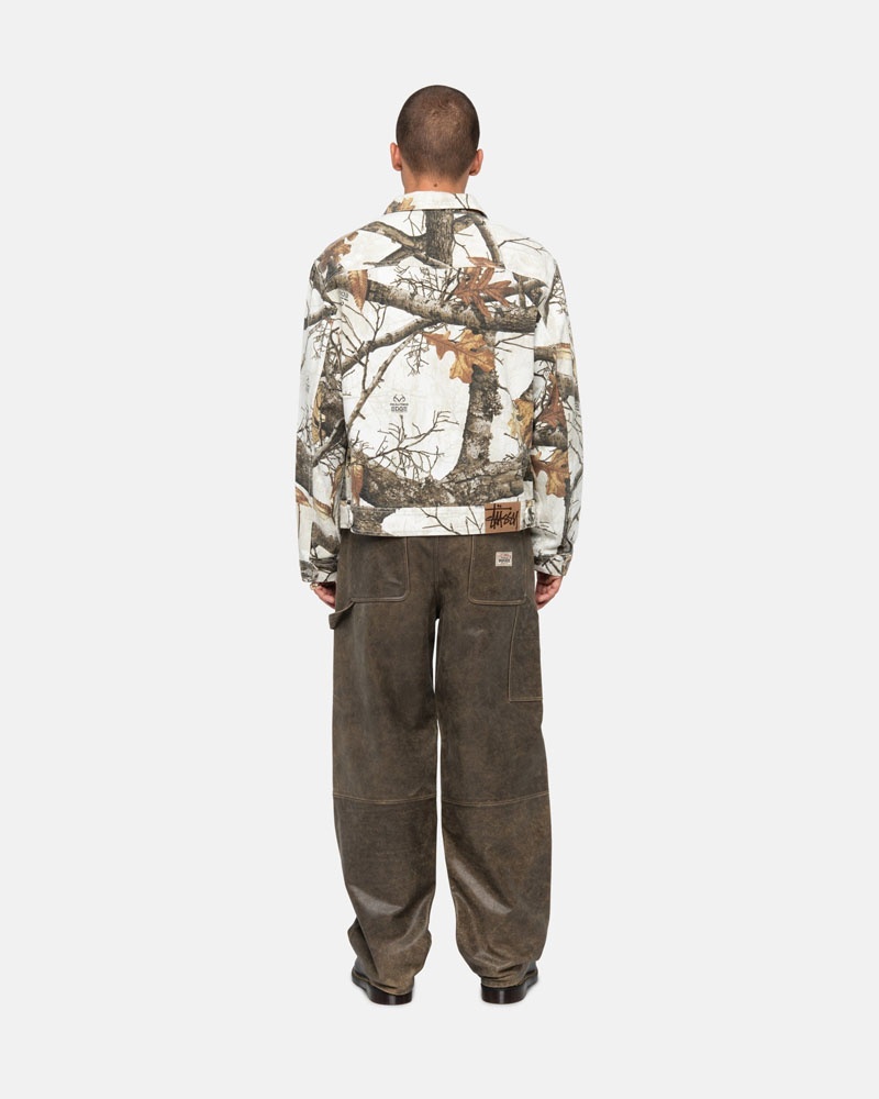 Veste Stussy Zip Travail Realtree Edge Blanche | LNZ-17650486