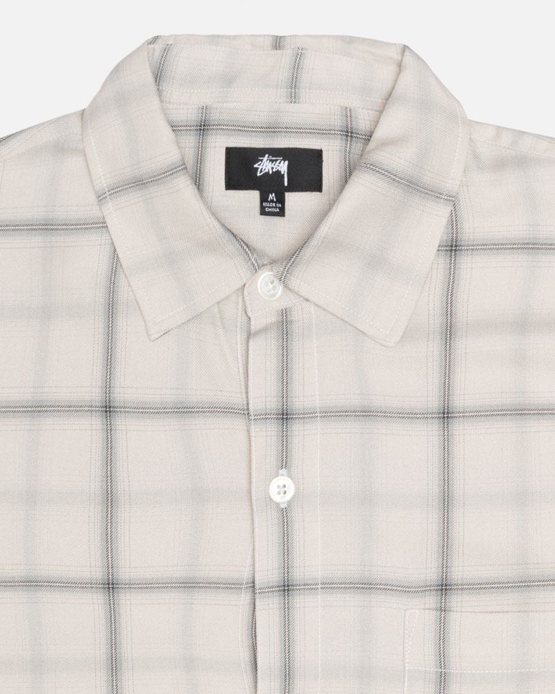 Chemises Stussy Shadow Plaid Rayon Beige | EAV-15386786