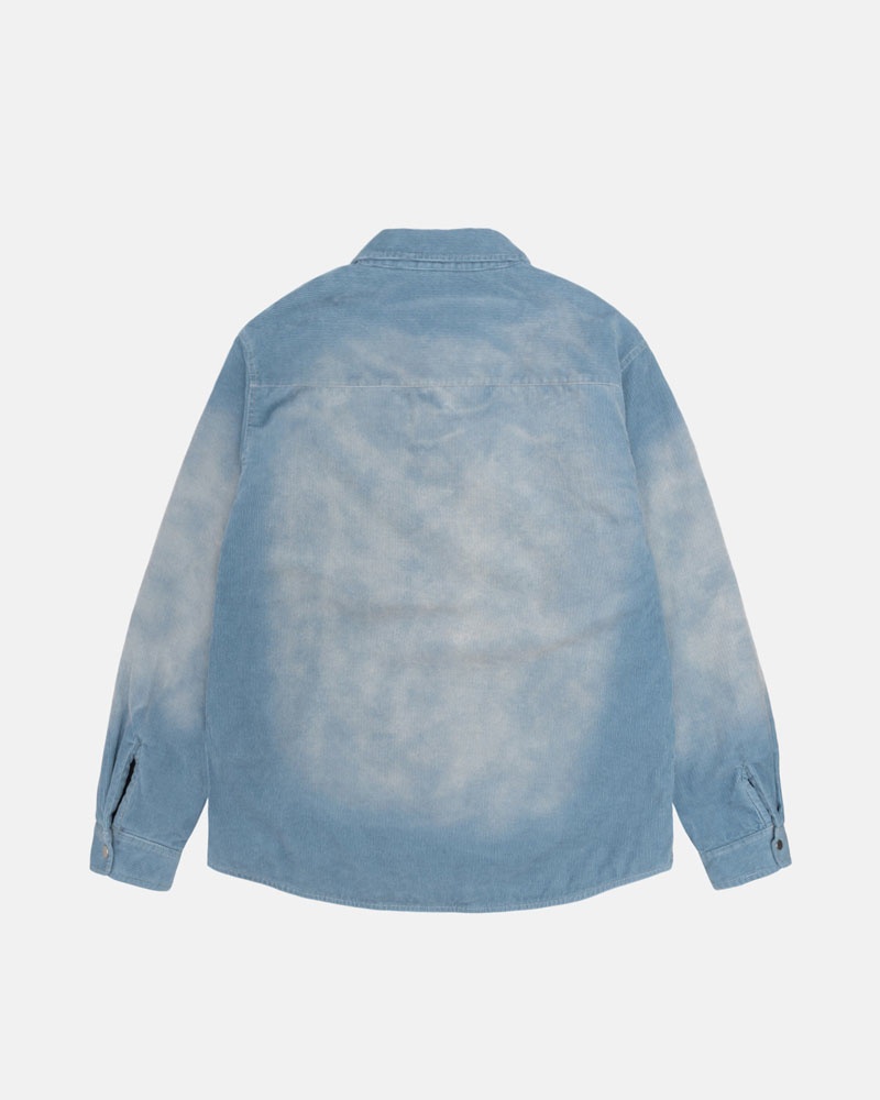 Chemises Stussy Faded Corduroy Over Bleu | VWD-92278660