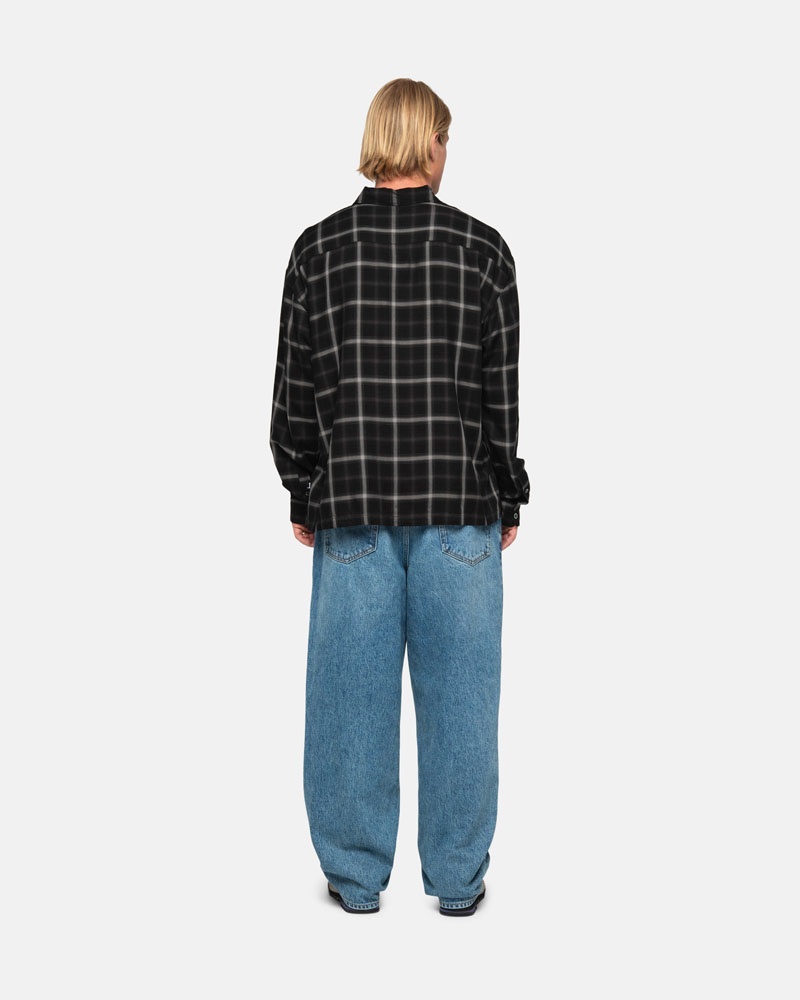 Chemises Stussy Shadow Plaid Rayon Noir | NXR-75651939