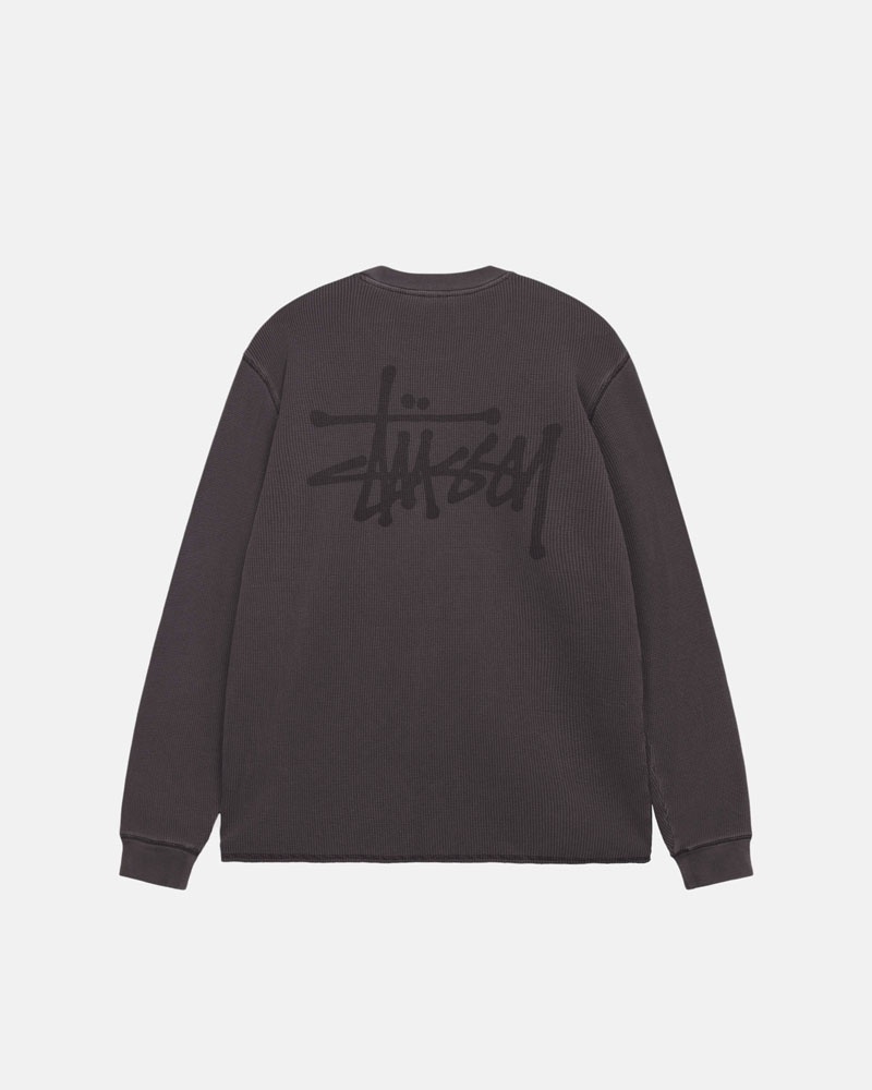 Chandail Stussy Basic Stock LS Thermal Noir | XVW-47737455