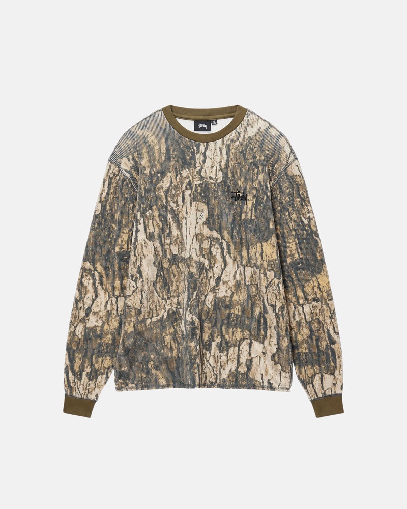 Chandail Stussy Basic Stock LS Thermal Camouflage | HER-69307921