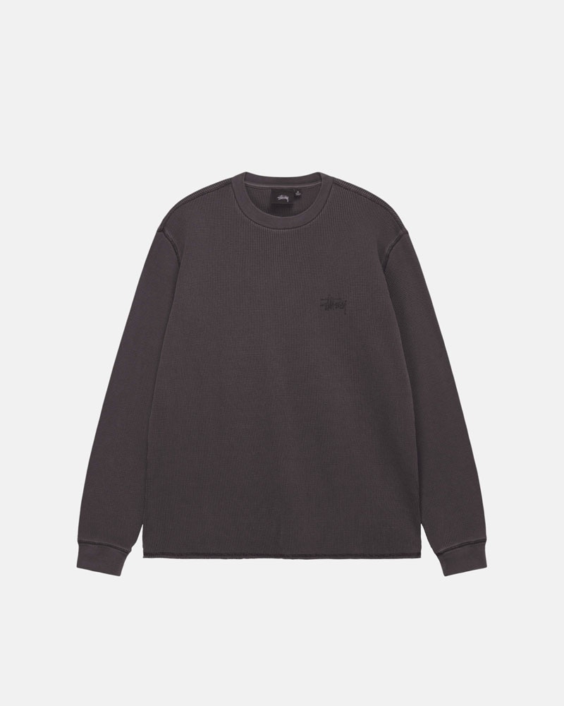 Chandail Stussy Basic Stock LS Thermal Noir | XVW-47737455