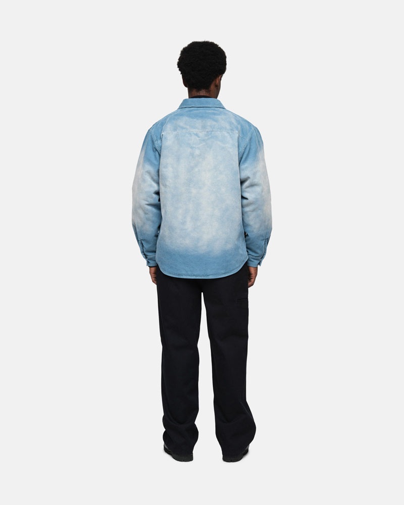 Chemises Stussy Faded Corduroy Over Bleu | VWD-92278660