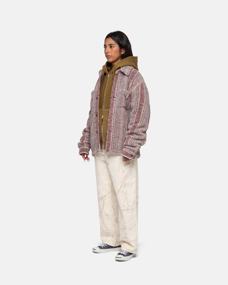 Chemises Stussy Rayé Sherpa Multicolore | DSA-77604833